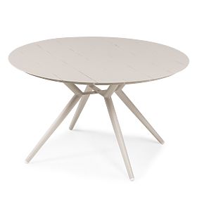 Table de jardin Piretto 126,5 cm, aluminium, rond, beige clair, lectus