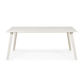 Table de jardin Piretto 180 cm, aluminium, blanc
