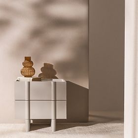 Table de nuit Moss en cachemire, arrondi