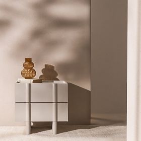 Table de nuit Moss en cachemire, arrondi