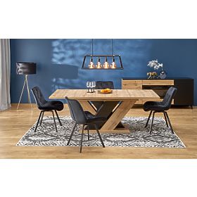 Table extensible BRANDON 160-200/90 cm chêne wotan/noir