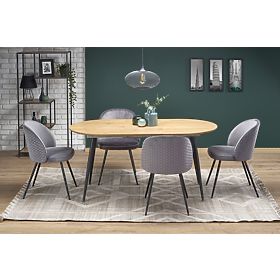 Table extensible COLORADO, plateau - chêne doré, cadre - noir (2p=1ks)