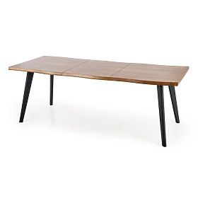 Table extensible DICKSON 120–180/80 cm, plateau – naturel, pieds – noirs, Halmar