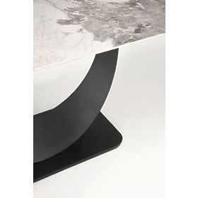 Table extensible FERNANDO, plateau - marbre blanc, pieds - noirs (3p=1ks)