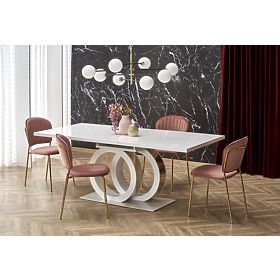 Table extensible GALARDO, blanc / doré (3p=1ks)