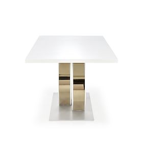 Table extensible GALARDO, blanc / doré (3p=1ks)