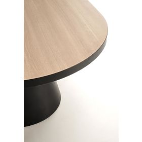 Table extensible GIACOMO, plateau - naturel, pied - noir (2p=1ks), Halmar