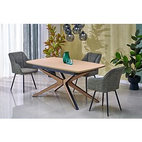 Table extensible JAMES, naturel / noir (2p=1ks), Halmar