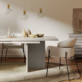 Table extensible Jose 140-200 cm, rectangulaire, cachemire, lectus