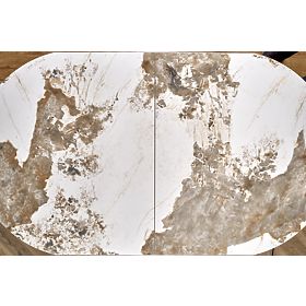 Table extensible ROBINSON, marbre beige / cappuccino / noir