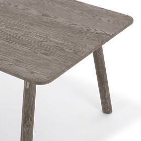 Table extensible Selvoni 180-260 cm, bois de chêne massif, placage, espresso