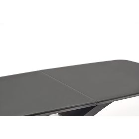 Table extensible SILVESTRO plateau - gris foncé, pied - noir
