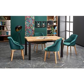 Table extensible TIAGO 140-220/80 plateau : chêne craft, pieds : noirs