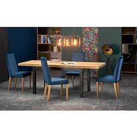 Table extensible TIAGO 140-220/80 plateau : chêne craft, pieds : noirs