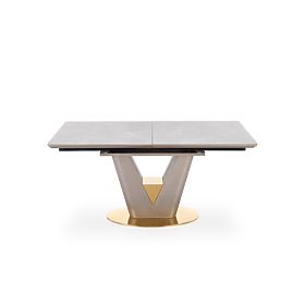 Table extensible VALENTINO gris clair/doré