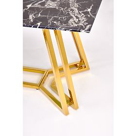 Table KONAMI, plateau - marbre noir, pieds - dorés (2p=1pc), Halmar