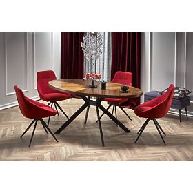 Table LOCARNO, plateau - noyer, pied - noir (2p=1pc)