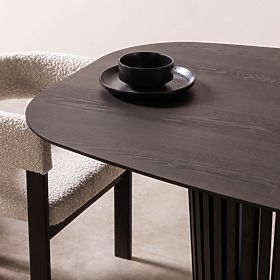 Table à manger avec lamelles Araia frêne noir