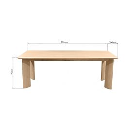 Table à manger Bali 220 cm, crème blanc