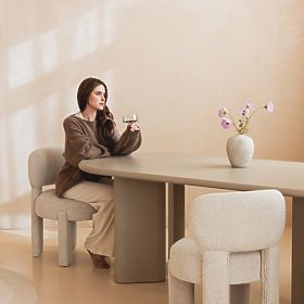 Table à manger Lima 220 cm, beige foncé, ovale, lectus