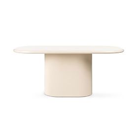 Table à manger Modesto 180 cm, beige clair, brillant