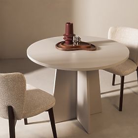 Table à manger rond Merlo 100 cm, cachemire