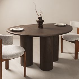 Table à manger Vesper 140 cm, noyer foncé