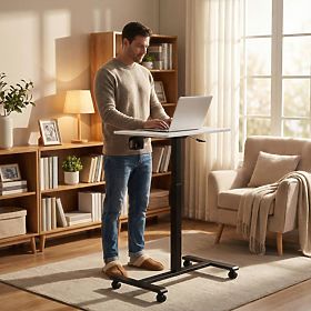 Table mobile réglable 70x48 cm pour ordinateur portable hauteur réglable 71,5-112 cm ModernHome, MODERNHOME