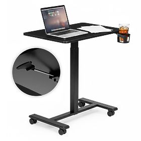 Table mobile réglable 70x48 cm pour ordinateur portable, réglage en hauteur 71,5-112 cm noir ModernH, MODERNHOME