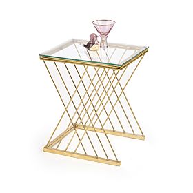 Table d'appoint NANCY doré / transparent