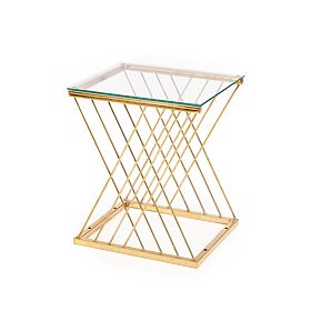Table d'appoint NANCY doré / transparent