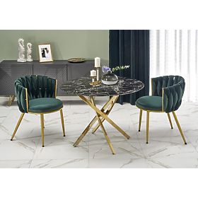 Table RAYMOND 2, plateau - marbre noir, pieds - dorés (2p=1pc)