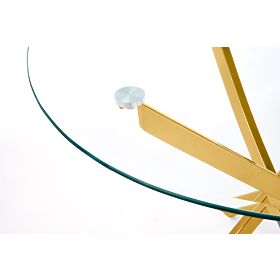 Table RAYMOND, plateau - transparent, pieds - dorés (2p=1pièce)