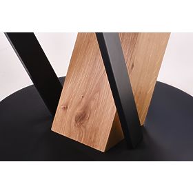 Table ronde extensible FANIS, naturel / noir (3p=1ks), Halmar