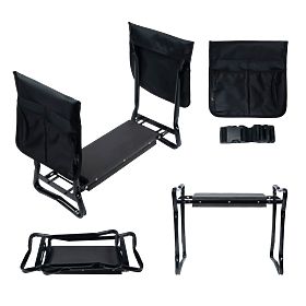Tabouret agenouillant pliable pour le jardinage avec ceinture à outils et 2 organiseurs, LONGWELL INDUSTRIAL LTD