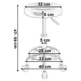 Tabouret cosmétique de coiffure MONZA blanc