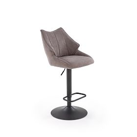 Tabouret de bar H122 pieds - noir, siège - gris (1p=2pcs), Halmar