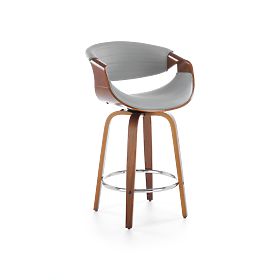 Tabouret de bar H123 gris / noyer (1p=1pc)