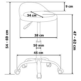 Tabouret de coiffure cosmétique LOMO blanc