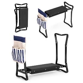 Tabouret pliant - siège de jardin 2 en 1 - bleu, MultiGarden