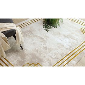 Tapis BLISS Z203AZ137 crème / doré - Cadre, grec, moderne, structurel, F.H.Kabis