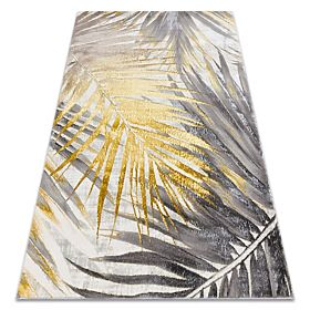 Tapis BLISS Z217AZ276 or / gris - Feuilles de palmier, moderne, structurel, F.H.Kabis