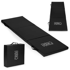 Tapis de gymnastique noir pour fitness 182x60cm, MODERNHOME
