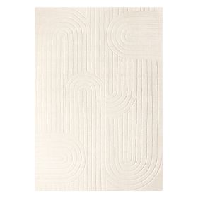 Tapis rectangulaire Dunes, arcs, en laine, crème, Taille du tapis : 120x180, lectus
