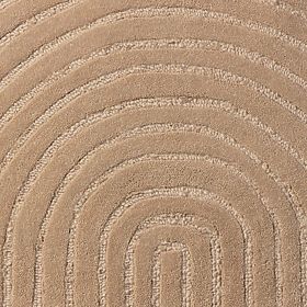 Tapis rectangulaire Isla, arcs, tufté, en laine, beige foncé, Taille du tapis : 190x290, lectus