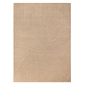 Tapis rectangulaire Isla, arcs, tufté, en laine, beige foncé, Taille du tapis : 190x290, lectus