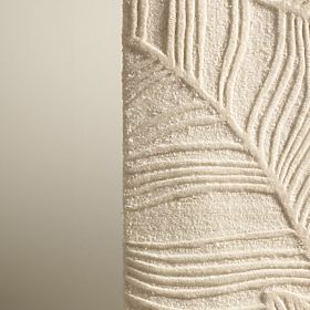 Tapis rectangulaire Mona tufté, en laine, crème, feuilles, Taille du tapis : 190x290