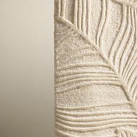 Tapis rectangulaire Mona tufté, en laine, crème, feuilles, Taille du tapis : 190x290, lectus