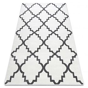 Tapis SKETCH - F343 Trèfle marocain, Grille, crème-gris