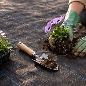 Toile anti-mauvaises herbes noire UV 150g 1,6x20m avec piquets MultiGarden, MultiGarden